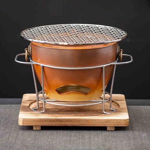 Der Tonkohleherd, Ton Holzkohle Herd Mit Stand Holz Matte Grid Platte for Grill Tee Kochen Multicolor(Yellow) von HKSDKABOP