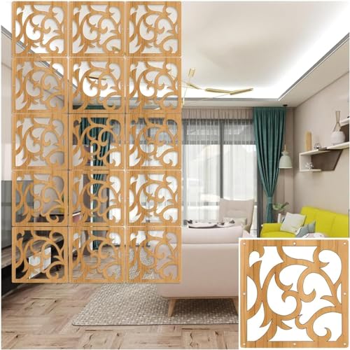 HKSDKABOP Aufhängen der Raumtrennbildschirm, Faltbare Sichtschutzpaneele aus Holz-Kunststoff for Aufhängen, Raumteiler, Natur, 1–100 Stück(Natural a,2Pcs) von HKSDKABOP