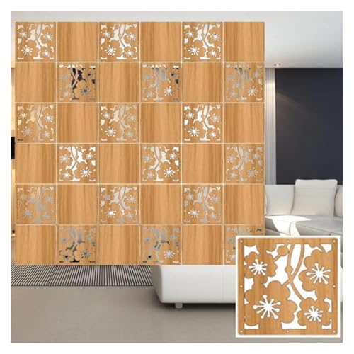 HKSDKABOP Aufhängen der Raumtrennbildschirm, Hängende Raumteiler Deko Panel Holz Kunststoff Natur 29x29 cm VE=12-100 Stück(B,100Pcs) von HKSDKABOP