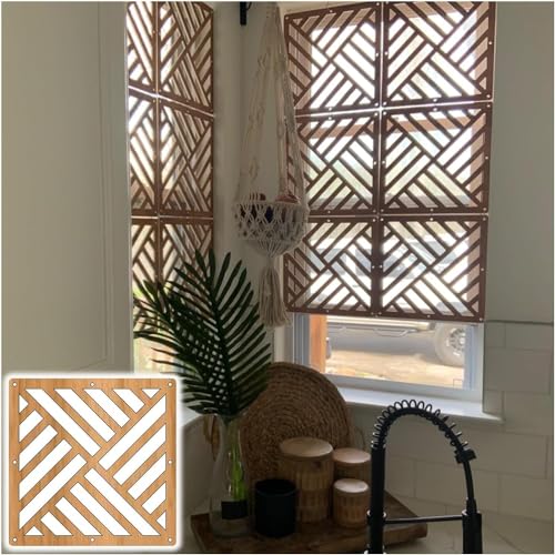 HKSDKABOP Aufhängen der Raumtrennbildschirm, Hängende Sichtschutzwand aus Holz und Kunststoff, Raumteiler, Natur, mehrere Größen(Natural B,4Pcs) von HKSDKABOP