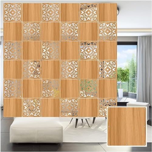 HKSDKABOP Aufhängen der Raumtrennbildschirm, Hängende Trennwände aus Holz und Kunststoff, natürlich, mehrere Größen, Packung mit 1 bis 100 Stück(Natural B,4Pcs) von HKSDKABOP