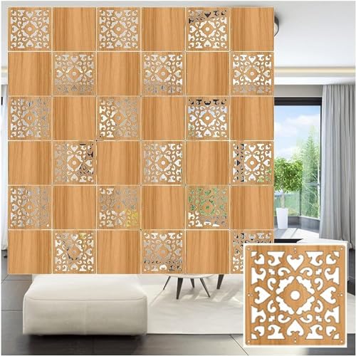 HKSDKABOP Aufhängen der Raumtrennbildschirm, Hängende Trennwände aus Holz und Kunststoff, natürlich, mehrere Größen, Packung mit 1 bis 100 Stück(Natural a,19Pcs) von HKSDKABOP