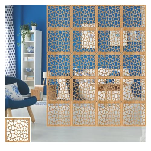 HKSDKABOP Aufhängen der Raumtrennbildschirm, Hängender Raumteiler Sichtschutz Holz Kunststoff Panel Bildschirm Natur Packung mit 12-100 Stück(29Pcs) von HKSDKABOP