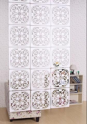 HKSDKABOP Aufhängen der Raumtrennbildschirm, Hölzerner hängender Raumteiler-Plastikplatten-Mehrfarbenmehrfachgrößen(White,90Pcs) von HKSDKABOP