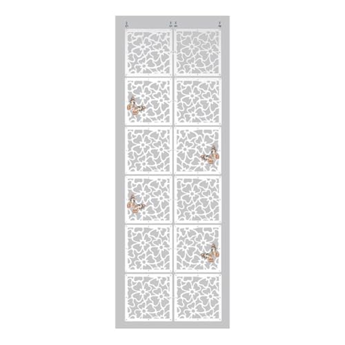 HKSDKABOP Aufhängen der Raumtrennbildschirm, Holz-Kunststoff Hängende Raumteiler DIY Panel Bildschirme Partition Mit Zubehör Weiß Mehrere Größen(23.6x70.8in) von HKSDKABOP