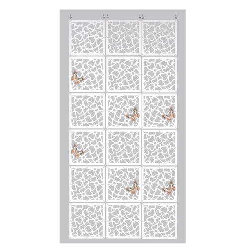 HKSDKABOP Aufhängen der Raumtrennbildschirm, Holz-Kunststoff Hängende Raumteiler DIY Panel Bildschirme Partition Mit Zubehör Weiß Mehrere Größen(35.4x70.8in) von HKSDKABOP
