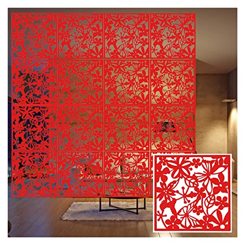 HKSDKABOP Aufhängen der Raumtrennbildschirm, PVC-Hängeraumteiler-Bildschirmplatte 40x40cm Multicolor-Packung mit Mehreren Platten(Rosso,6pcs) von HKSDKABOP