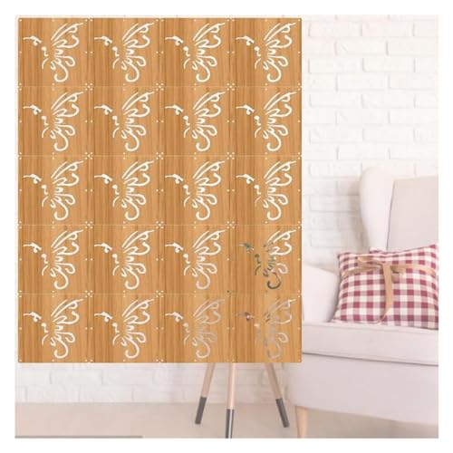 HKSDKABOP Aufhängen der Raumtrennbildschirm, Raumteiler, for Aufhängen, Holz/Kunststoff, 5 mm dick, Natur, Packung mit Mehreren Größen(Natural-b,85Pcs) von HKSDKABOP