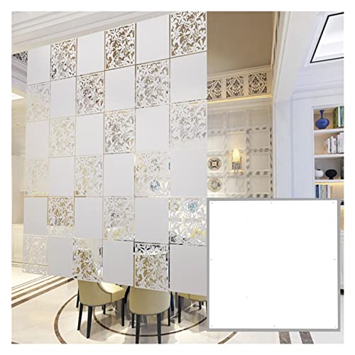 HKSDKABOP Aufhängen der Raumtrennbildschirm, Raumteiler for Aufhängen, PVC-Paneele, 0,7 mm, 40 x 40 cm, Weiß, 2–30 Stück(White-a,28pcs) von HKSDKABOP