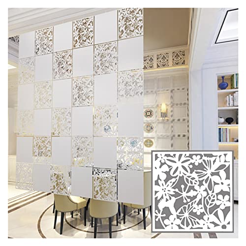 HKSDKABOP Aufhängen der Raumtrennbildschirm, Raumteiler for Aufhängen, PVC-Paneele, 0,7 mm, 40 x 40 cm, Weiß, 2–30 Stück(White-b,6pcs) von HKSDKABOP