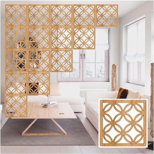 HKSDKABOP Aufhängen der Raumtrennbildschirm, Sichtschutz Hängende Raumteilerplatte Mit Zubehör Multicolor 1-100 Stück(Natural,50Pcs) von HKSDKABOP