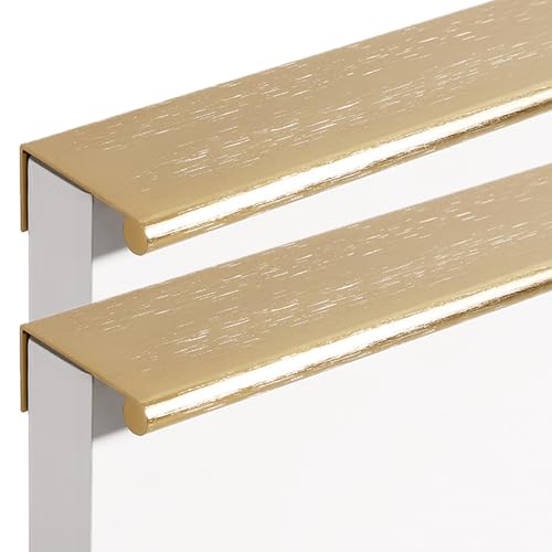 HKSDKABOP Ziehen Sie den versteckten Griff an der Fingerkant Verdeckte Schrank- und Schubladengriffe aus Aluminiumlegierung, mehrfarbig, mehrere Größen, 2er-Pack(Grey,Length 120mm) von HKSDKABOP