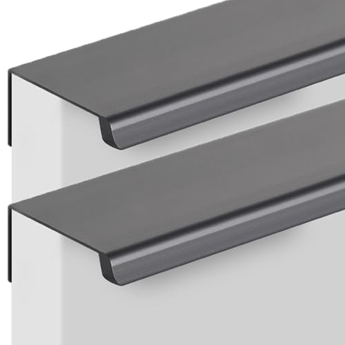 HKSDKABOP Ziehen Sie den versteckten Griff an der Fingerkant Verdeckter Griff aus Aluminiumlegierung, 80–1200 mm, mehrfarbig, 2er-Pack(Elegant Grey,Length 80mm) von HKSDKABOP