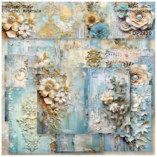 HKSDKABOP Zwischenablage Papierpackung, Packung mit 24 Blättern, A5-Scrapbook-Papier, Blumenmuster, bestickte Blumen, 8 Designs, Mehrfarbig, säurefrei, 160 g/m², 21 x 14,5 cm HKSDKABOP Zwischenablage Papierpackung, Packung mit 24 Blättern, A5-Scrapbook-Papier, Blumenmuster, bestickte Blumen, 8 Designs, Mehrfarbig, säurefrei, 160 g/m², 21 x 14,5 cm von HKSDKABOP