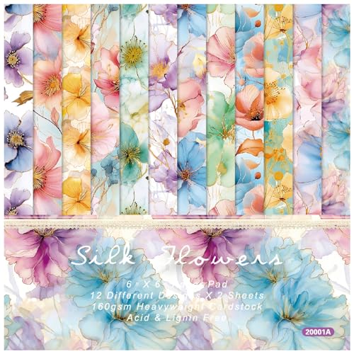 HKSDKABOP Zwischenablage Papierpackung, Scrapbook-Papier, 24 Stück, 6 x 6 Zoll, Blumen und Früchte, Mehrfarbig, einseitig, 160 g/m², säurefrei HKSDKABOP Zwischenablage Papierpackung, Scrapbook-Papier, 24 Stück, 6 x 6 Zoll, Blumen und Früchte, Mehrfarbig, einseitig, 160 g/m², säurefrei von HKSDKABOP