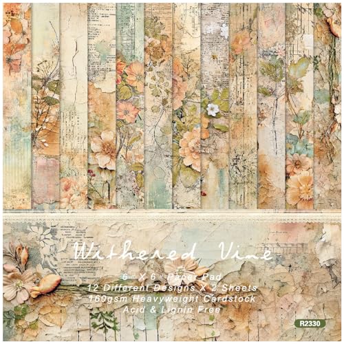 HKSDKABOP Zwischenablage Papierpackung, Scrapbook-Papier, Packung mit 24 Blättern, 12 Designs, Mehrfarbig, 6 x 6 Zoll HKSDKABOP Zwischenablage Papierpackung, Scrapbook-Papier, Packung mit 24 Blättern, 12 Designs, Mehrfarbig, 6 x 6 Zoll von HKSDKABOP