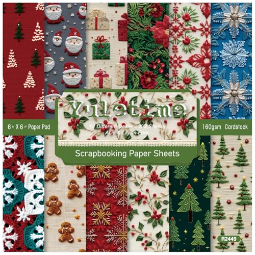 HKSDKABOP Zwischenablage Papierpackung, Scrapbook-Papier, Packung mit 24 Blättern, 15,2 x 15,2 cm, einseitig, 160 g/m², säurefrei, Stoffstruktur, Weihnachten, Herbstblätter, helle Punkte, Mehrfarbig HKSDKABOP Zwischenablage Papierpackung, Scrapbook-Papier, Packung mit 24 Blättern, 15,2 x 15,2 cm, einseitig, 160 g/m², säurefrei, Stoffstruktur, Weihnachten, Herbstblätter, helle Punkte, Mehrfarbig von HKSDKABOP