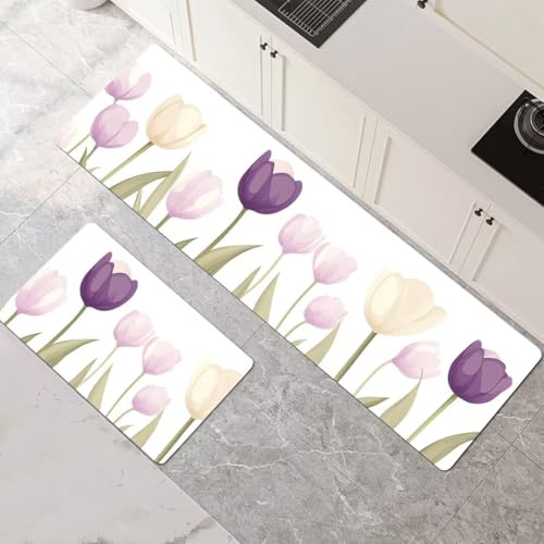 Teppich Küche, Küchenteppich-Set, 2er-Pack, Mehrfarbig, mehrere Größen(90x140cm+90x270cm(35.13x55.12in+35.13x106.30in)) von HKSDKABOP