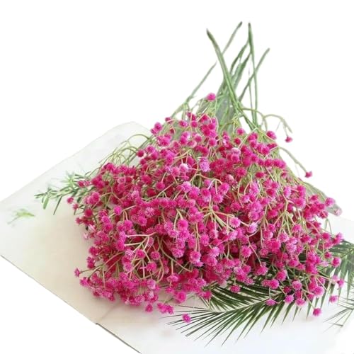 Vase mit künstlichen Blumen, 1 Bündel Künstliche Babysbreath Weiß/Dunkel Lila/Hell Lila/Rosa/Rose Rot/Blau Gefälschte Blumen Home Decor Party Decor Hochzeit(Rose Red) von HKSDKABOP
