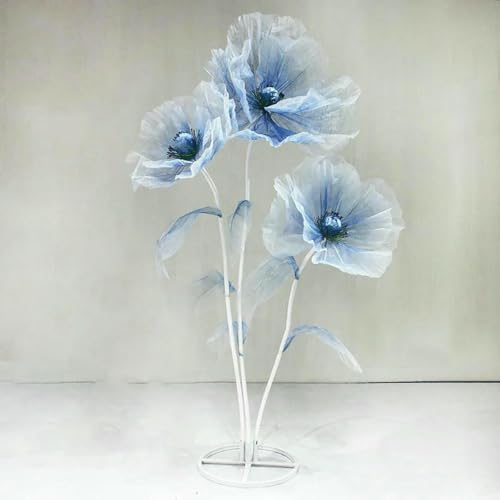 Vase mit künstlichen Blumen, 170cm Hochzeitsdeko Simulationsblume Seide Gartendekoration Gefälschte Blumen Dekorative Fensterdekoration Künstliche Blumen(Gradient Blue) von HKSDKABOP
