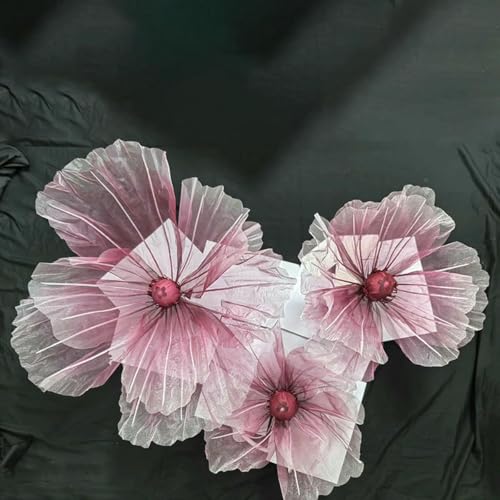 Vase mit künstlichen Blumen, 170cm Hochzeitsdeko Simulationsblume Seide Gartendekoration Gefälschte Blumen Dekorative Fensterdekoration Künstliche Blumen(Red Flower Head) von HKSDKABOP