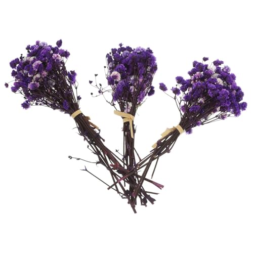Vase mit künstlichen Blumen, Blumen Getrocknete Blume Atem Gypsophila Bouquet Künstliche Dekoration Babys Baby Trockene Zweige Gefälschte Stiele Blumensträuße Babysbreath(Purple) von HKSDKABOP