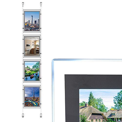 A4 Hochformat Immobilien Fenster Aufhängen LED Schild Halter Display Light Box (4 Stück in eine Spalte) von HKSIGN
