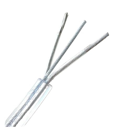 HKVT Transparentes 2 * 0,75 mm Elektrokabel mit 1,0 mm unterstützendem Stahlseil-Netzkabel for Beleuchtungslampen(4m) von HKVTVCYPYA