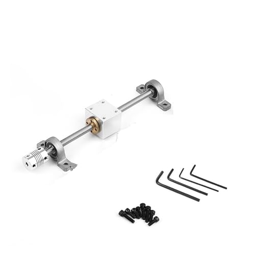 HKVTVCYPYA 1 Satz 100–600 mm 3D-Drucker und CNC T12-Leitspindel 12 mm + Messing-Kupfermutter + KP001-Lagerhalterung + flexible Kupplung(Lead 2mm KP Set-200mm) von HKVTVCYPYA