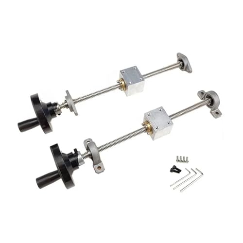 HKVTVCYPYA 1 Satz T8-Gewindespindel 8 mm 3D-Drucker & CNC + Messing-Kupfermutter + KFL08-Lagerhalterung + Handrad + Gehäusehalterung(Lead 12mm KFL Set-400mm) von HKVTVCYPYA