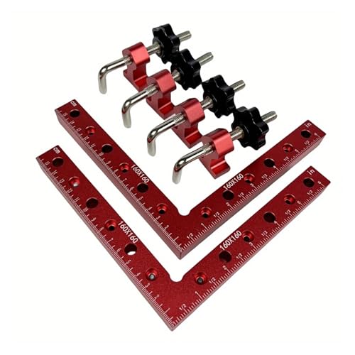 HKVTVCYPYA 160 mm L-förmige Hilfsvorrichtung, Spleißbrett, Positionierungsplatte, fester Clip, Zimmermannswinkel, Lineal(2 Pack) von HKVTVCYPYA