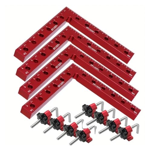 HKVTVCYPYA 160 mm L-förmige Hilfsvorrichtung, Spleißbrett, Positionierungsplatte, fester Clip, Zimmermannswinkel, Lineal(4 Pack) von HKVTVCYPYA