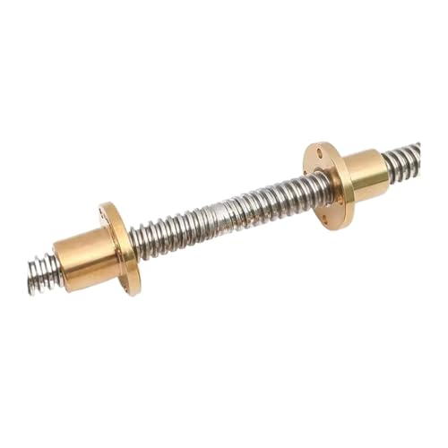 HKVTVCYPYA 1PC T20 Blei Schraube Rechts-links Länge 100-600mm 4mm Mit Muttern Messing H Flansch Mutter for 3D Drucker Teil(Lead 4mm (Round Nut)-250mm) von HKVTVCYPYA
