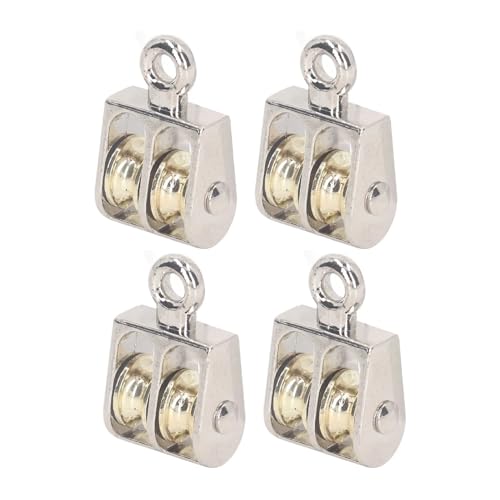 HKVTVCYPYA 4Pcs Doppel Flaschenzug 100KG 220LBS Lager Zink-legierung Kran Hebe Kabel Dual Pulley Roller von HKVTVCYPYA