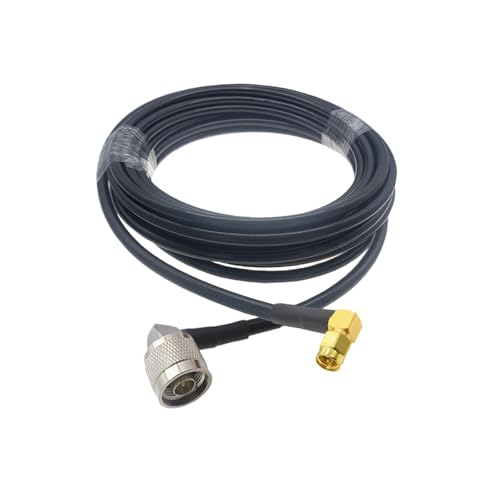 HKVTVCYPYA LMR200 SMA-Stecker auf N-Rechtswinkel-Koaxialkabel mit geringem Verlust for 4G LTE Wireless Router Gateway Cellular ADS-B Radio(N M90 to SMA M90-3M) von HKVTVCYPYA