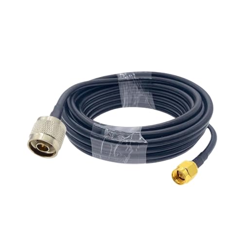 HKVTVCYPYA SMA-Stecker auf N-Stecker, rechtwinklig, verlustarm, LMR200-Koaxialkabel, Jumper for 4G LTE Wireless Router Gateway, Mobilfunk, ADS-B-Radio(SMA M to N Male-3M) von HKVTVCYPYA