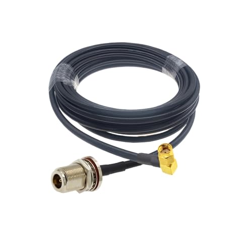 HKVTVCYPYA SMA-Stecker auf N-Stecker, rechtwinklig, verlustarm, LMR200-Koaxialkabel, Jumper for 4G LTE Wireless Router Gateway, Mobilfunk, ADS-B-Radio(WP N F to RPSMA M90-2M) von HKVTVCYPYA
