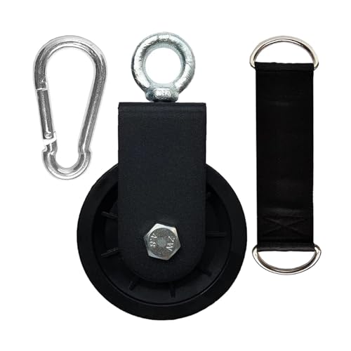HKVTVCYPYA Silent Gym Kabelzug mit Hängegurten und Karabiner 360 Rotation Glatte Silent Pulley DIY von HKVTVCYPYA