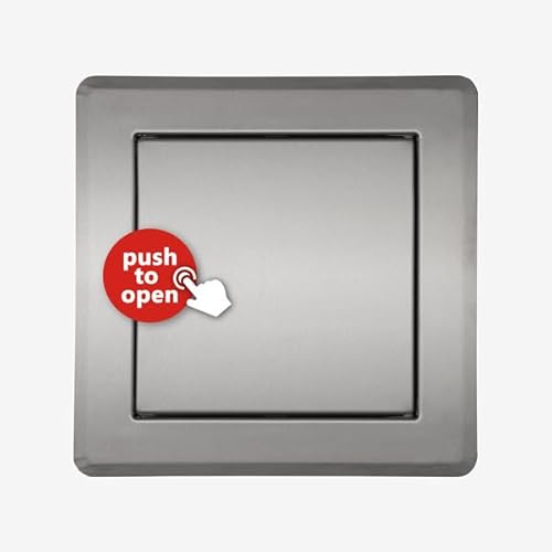 Wäscheschacht-Einwurftür Klappe Deckel QUATTRO PUSH (Edelstahl) von HKW