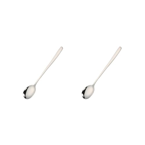 2er-Set Edelstahl-Rührlöffel, langer Griff, Abendessen, Suppenlöffel, 21,5 cm von HKWFKAWA