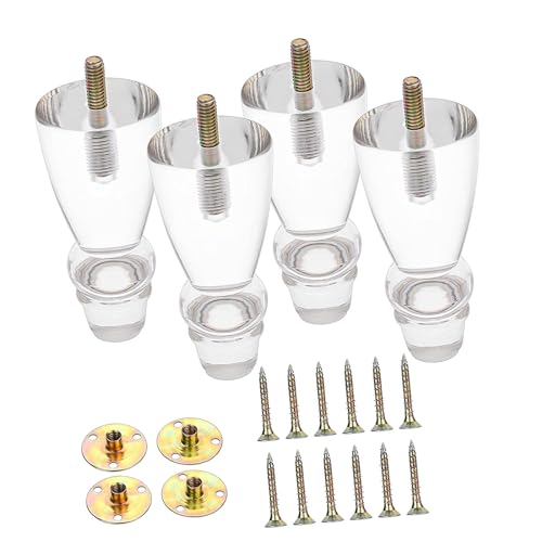 HKWFKAWA Acryl-Möbelbeine zum Selbermachen, 10,2 cm, Sofafüße für Kommode, Bank, Nachttisch, 4 Stück von HKWFKAWA
