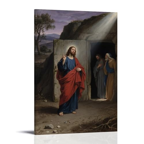 HKXXMTQMM Wandkunst, Jesus am Grab, ruft Lazarus' Name, zeitgenössisch, hängend, dekoratives Wandbild, 30 x 45 cm HKXXMTQMM Wandkunst, Jesus am Grab, ruft Lazarus' Name, zeitgenössisch, hängend, dekoratives Wandbild, 30 x 45 cm von HKXXMTQMM