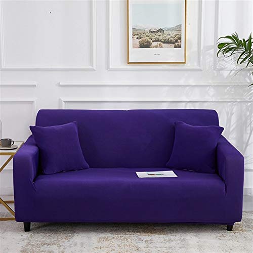 Elastic-Sofa-Abdeckung Cotton All-Inclusive-Stretch Husse Couch Abdeckung Sofa Tuch Sofa-Abdeckung for Wohnzimmer 1pc Sofabezug 226 (Color : Dark Purple, Specification : 4 Seater 235 300cm) von HKYBCF