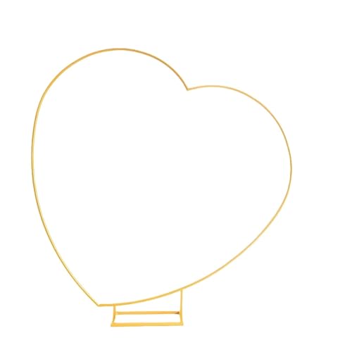 Gartenbogen Bogen 6,56FT Herz Gold Hochzeitsbogenständer, Party Dekor Ballonbogen, Rahmen Kulisse Halter Halterung, Party Dekoration Zubehör(Heart B) von HKYBCF