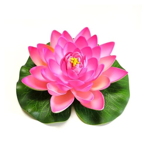 HKYBCF 1 Stück - 7,09 Zoll lebendiger Schaum for Lotus - Realistische schwimmende Seerosen for Teiche, Brunnen und Gartendekoration(Pink) von HKYBCF