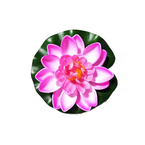 HKYBCF 10/17/28 cm Lotus Künstliche Blume Schwimmende Gefälschte Lotuspflanze Lebensechte Seerose Mikrolandschaft for Teichgartendekor(Dark Pink 10cm) von HKYBCF