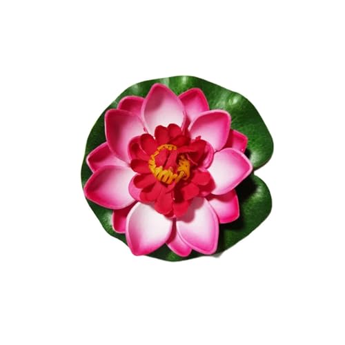 HKYBCF 10/17/28 cm Lotus Künstliche Blume Schwimmende Gefälschte Lotuspflanze Seerose Mikrolandschaft for Teich Garten Schwimmbad Dekor(Burgundy 10cm) von HKYBCF