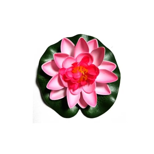 HKYBCF 10/17/28 cm Lotus Künstliche Blume Schwimmende Gefälschte Lotuspflanze Seerose Mikrolandschaft for Teich Garten Schwimmbad Dekor(Light Pink 10cm) von HKYBCF