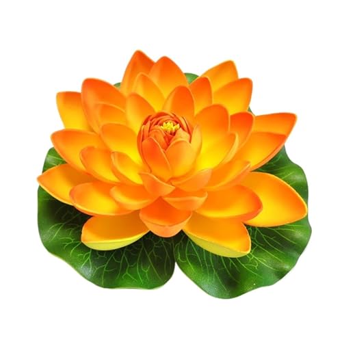 HKYBCF 10/18 cm schwimmende Lotus-Künstliche Blume, lebensechte Seerose, Mikrolandschaft for Hochzeit, Teich, Garten, Zuhause, gefälschte Lotuspflanze(J-18cm) von HKYBCF