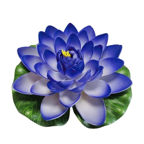 HKYBCF 10/18 cm schwimmende Lotus-Künstliche Blume, lebensechte Seerose, Mikrolandschaft for Hochzeit, Teich, Garten, Zuhause, gefälschte Lotuspflanze(M-18cm) von HKYBCF